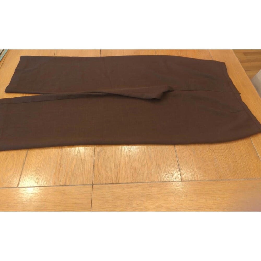 R & K Originals Women's Pants Brown 100% Polyester Back Zipper Stretch Waist 16